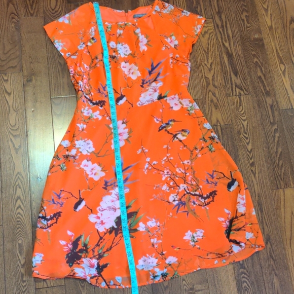 2/$30 Orange floral print dress - Picture 4 of 7